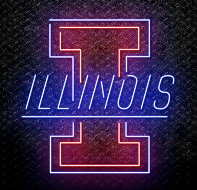 Illinois Fighting Illini: Basketball - Original Round Rotating Lighted Wall  Sign
