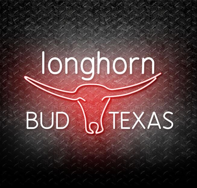 Bud Texas Red Longhorn Neon Sign For Sale // Neonstation