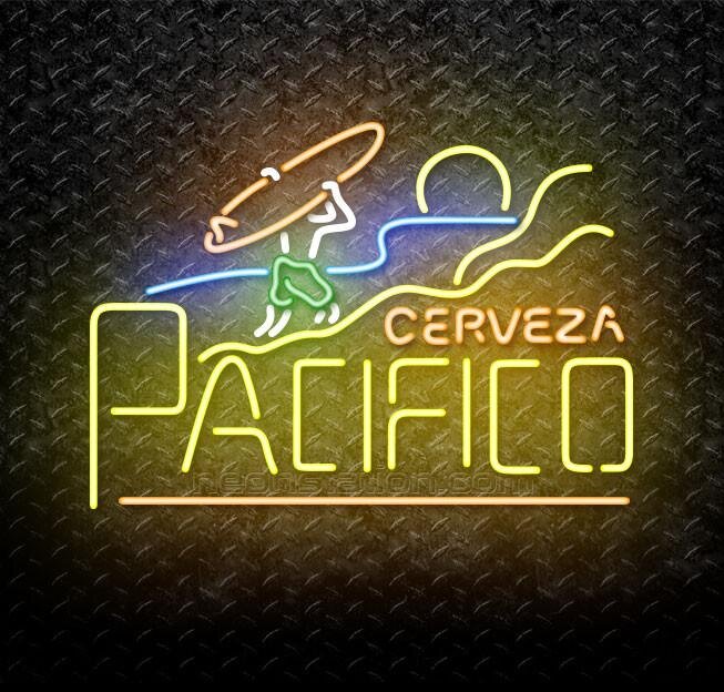 Cerveza Pacifico Surfer Sunset Neon Sign For Sale // Neonstation