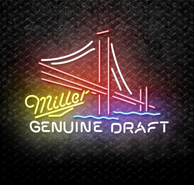 Miller Genuine Draft MGD Golden Gate Bridge Neon Sign For Sale